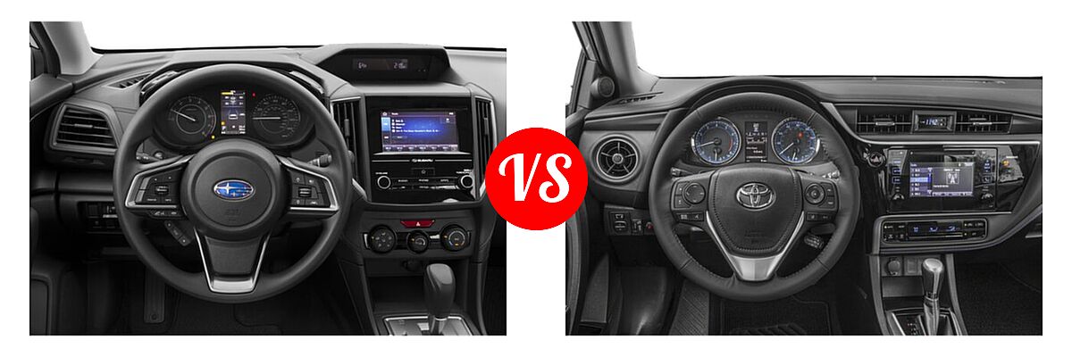 2019 Subaru Impreza Sedan 2.0i 4-door CVT / 2.0i 4-door Manual / Premium vs. 2019 Toyota Corolla Sedan L / LE / LE Eco / LE Eco w/Premium Package / XLE - Dashboard Comparison