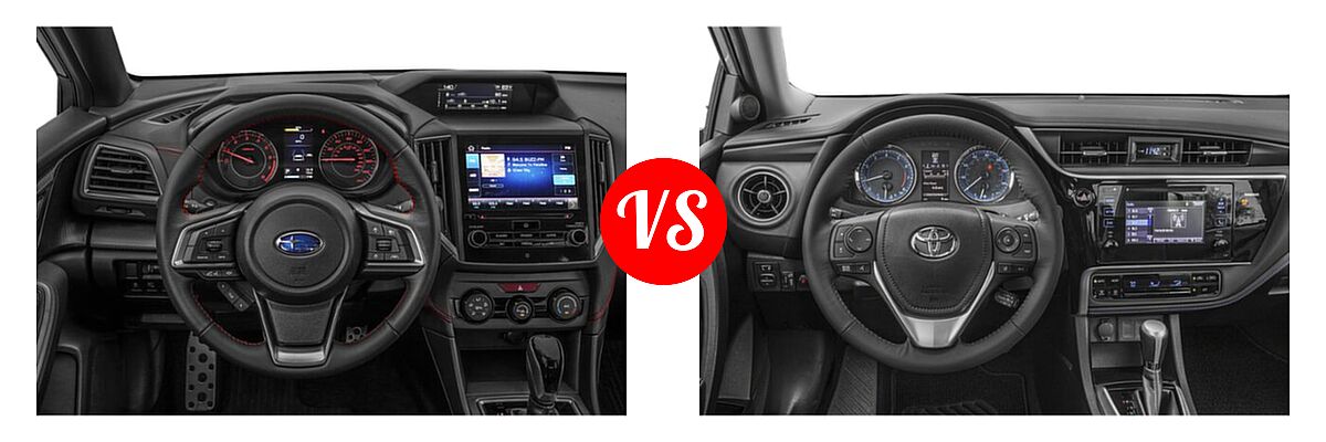 2019 Subaru Impreza Sedan Sport vs. 2019 Toyota Corolla Sedan L / LE / LE Eco / LE Eco w/Premium Package / XLE - Dashboard Comparison