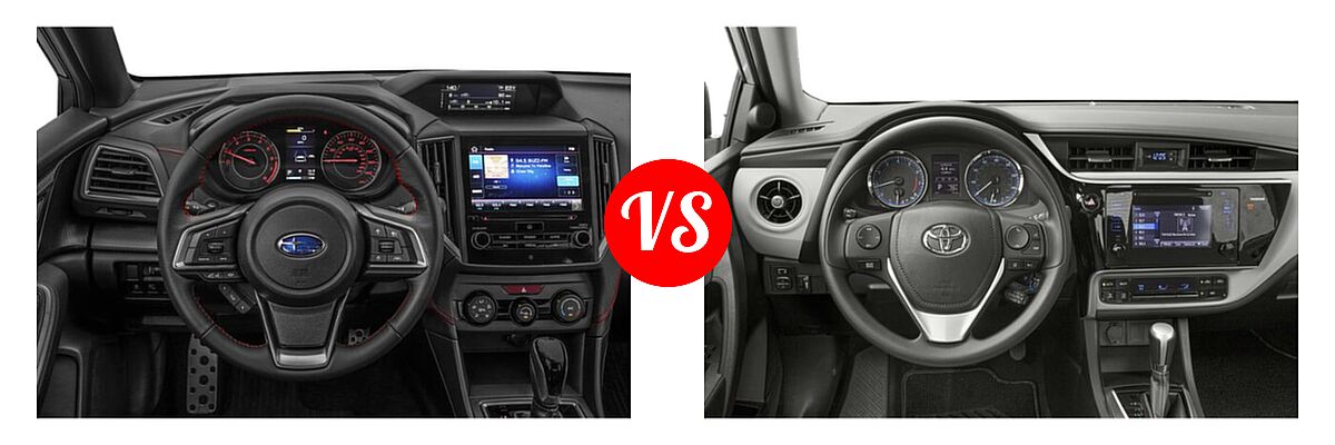 2019 Subaru Impreza Sedan Sport vs. 2019 Toyota Corolla Sedan SE / XSE - Dashboard Comparison