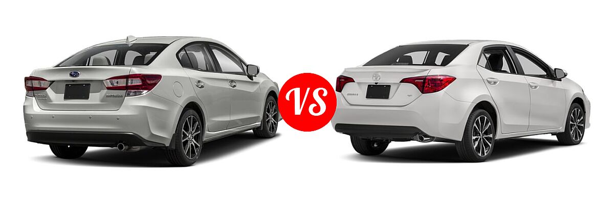 2019 Subaru Impreza Sedan Limited vs. 2019 Toyota Corolla Sedan L / LE / LE Eco / LE Eco w/Premium Package / XLE - Rear Right Comparison