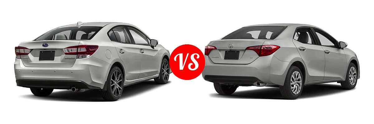 2019 Subaru Impreza Sedan Limited vs. 2019 Toyota Corolla Sedan SE / XSE - Rear Right Comparison