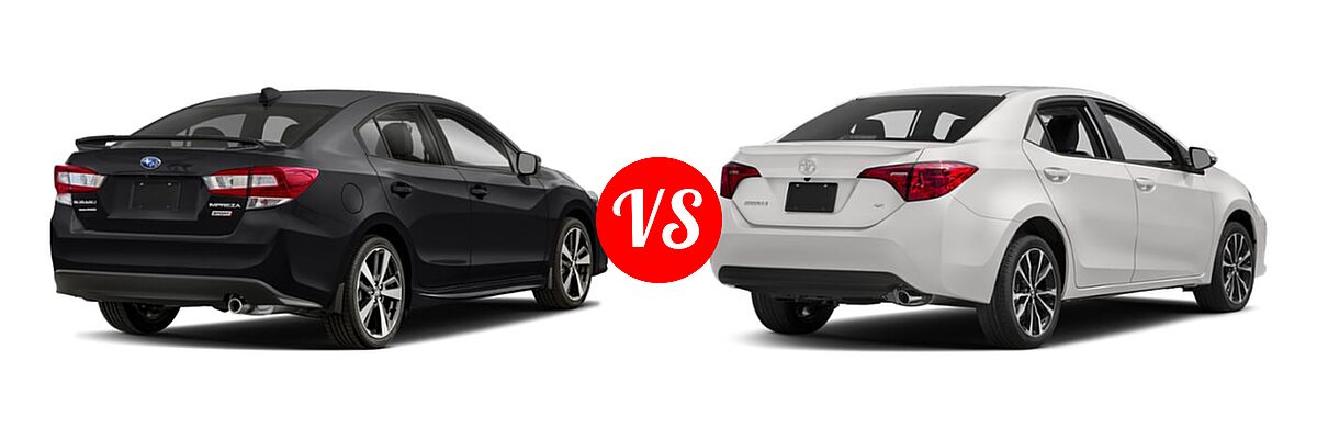 2019 Subaru Impreza Sedan Sport vs. 2019 Toyota Corolla Sedan L / LE / LE Eco / LE Eco w/Premium Package / XLE - Rear Right Comparison