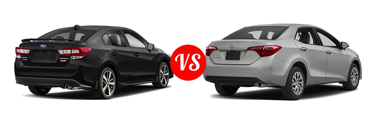 2019 Subaru Impreza Sedan Sport vs. 2019 Toyota Corolla Sedan SE / XSE - Rear Right Comparison