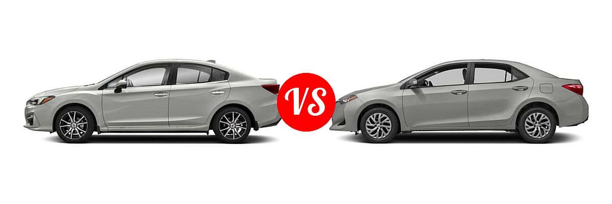 2019 Subaru Impreza Sedan Limited vs. 2019 Toyota Corolla Sedan SE / XSE - Side Comparison