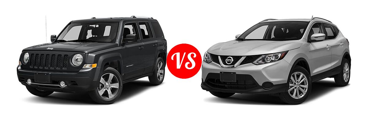2017 Jeep Patriot SUV High Altitude / Latitude vs. 2017 Nissan Rogue Sport SUV S / SV - Front Left Comparison