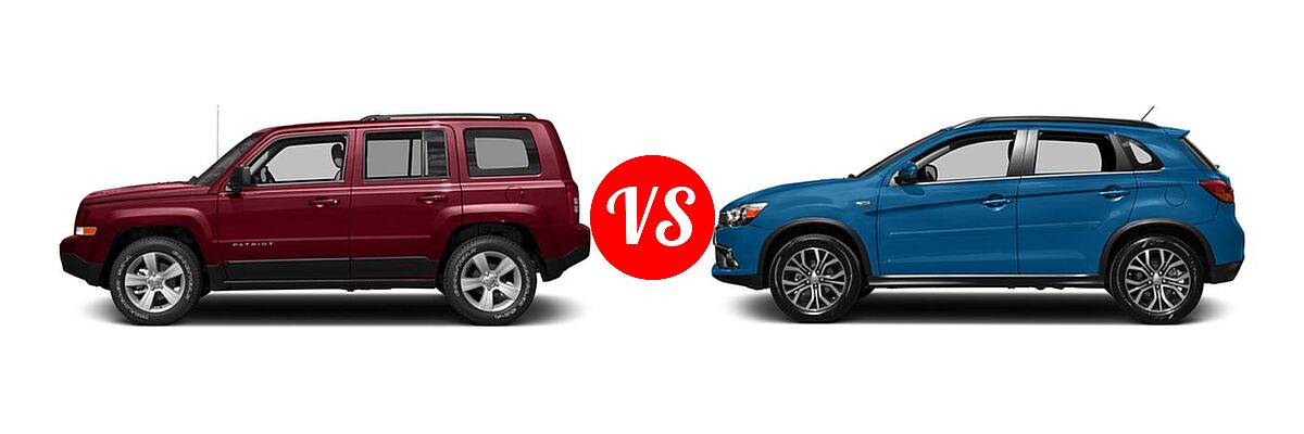 2017 Jeep Patriot SUV 75th Anniversary Edition / Sport / Sport SE vs. 2017 Mitsubishi Outlander Sport SUV SEL 2.4 - Side Comparison