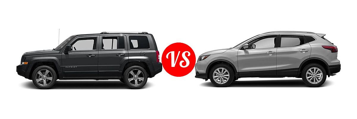 2017 Jeep Patriot SUV High Altitude / Latitude vs. 2017 Nissan Rogue Sport SUV S / SV - Side Comparison