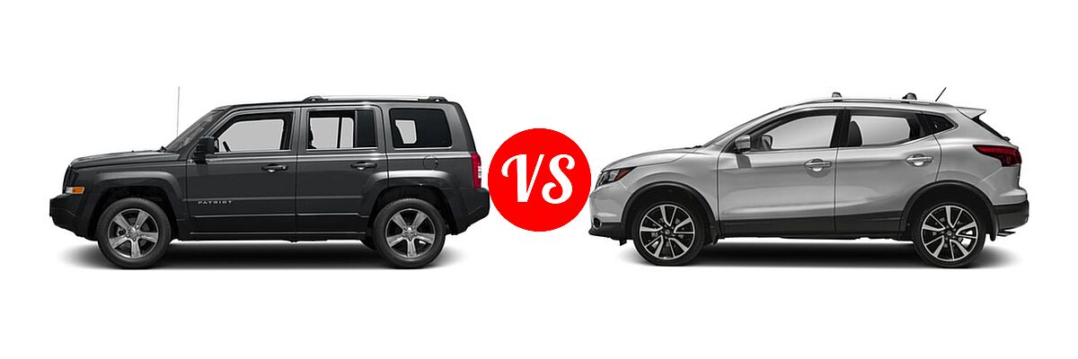 2017 Jeep Patriot SUV High Altitude / Latitude vs. 2017 Nissan Rogue Sport SUV SL - Side Comparison