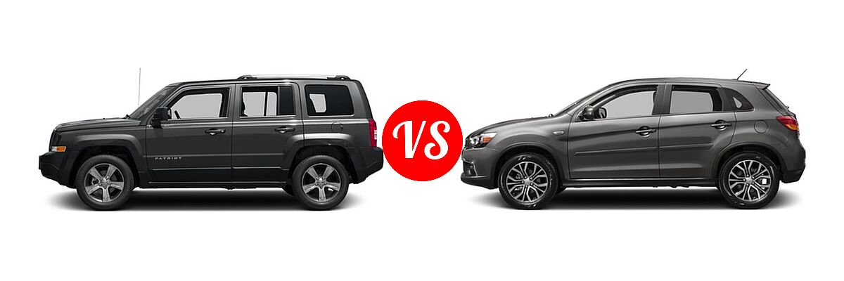 2017 Jeep Patriot SUV High Altitude / Latitude vs. 2017 Mitsubishi Outlander Sport SUV ES 2.0 / LE 2.0 / SE 2.4 - Side Comparison