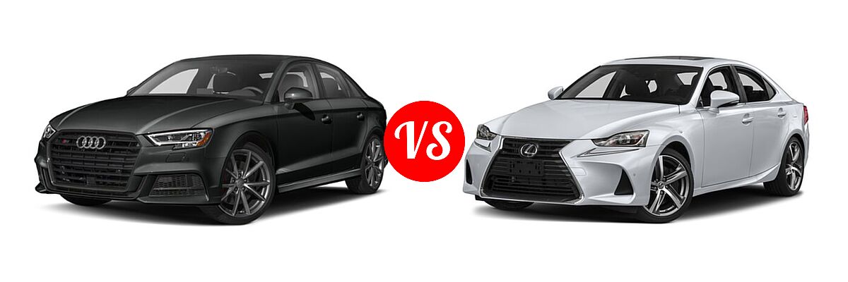 2020 Audi S3 Sedan S line Premium / S line Premium Plus vs. 2018 Lexus IS 350 Sedan IS 350 - Front Left Comparison