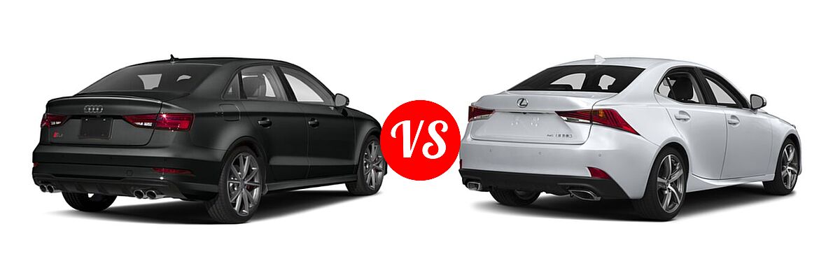 2020 Audi S3 Sedan S line Premium / S line Premium Plus vs. 2018 Lexus IS 350 Sedan IS 350 - Rear Right Comparison