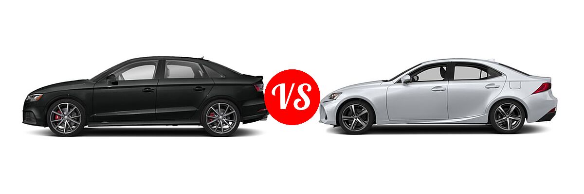 2020 Audi S3 Sedan S line Premium / S line Premium Plus vs. 2018 Lexus IS 350 Sedan IS 350 - Side Comparison