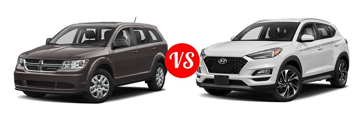 2020 Dodge Journey SUV SE Value vs. 2020 Hyundai Tucson SUV Sport - Front Left Comparison