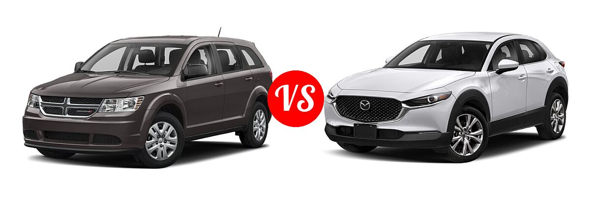 2020 Dodge Journey SUV SE Value vs. 2020 Mazda CX-30 SUV Select Package - Front Left Comparison
