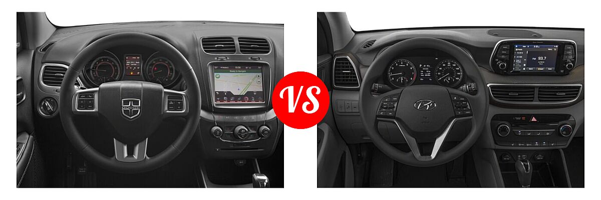 2020 Dodge Journey SUV SE Value vs. 2020 Hyundai Tucson SUV SE / Value - Dashboard Comparison