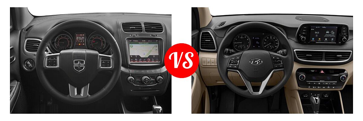 2020 Dodge Journey SUV SE Value vs. 2020 Hyundai Tucson SUV Sport - Dashboard Comparison