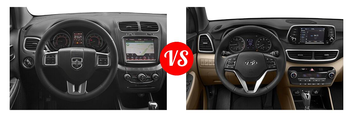 2020 Dodge Journey SUV SE Value vs. 2020 Hyundai Tucson SUV Limited - Dashboard Comparison