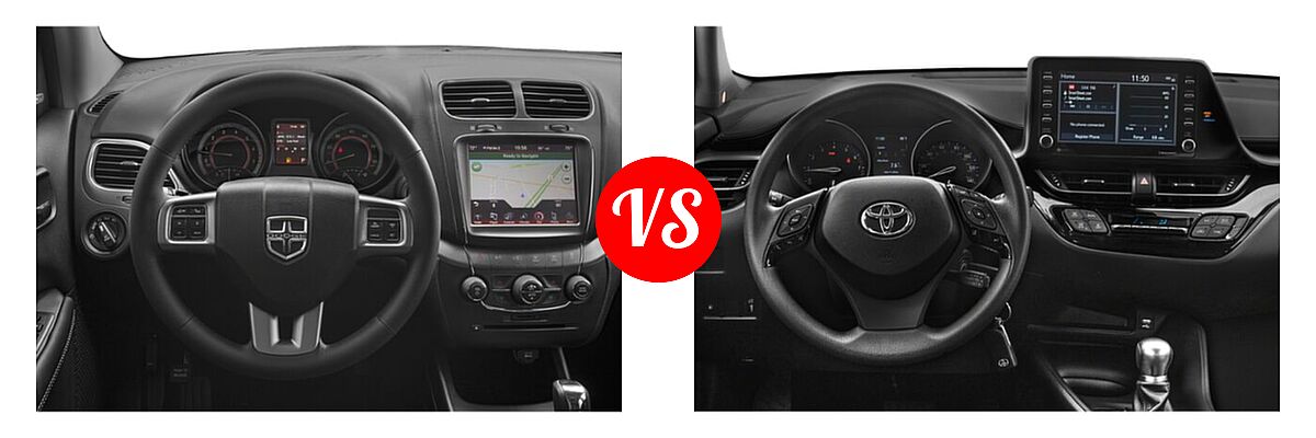 2020 Dodge Journey SUV SE Value vs. 2020 Toyota C-HR SUV LE / XLE - Dashboard Comparison