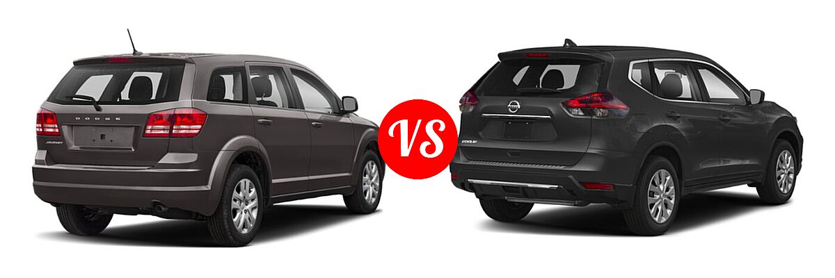 2020 Dodge Journey SUV SE Value vs. 2020 Nissan Rogue SUV S / SV - Rear Right Comparison