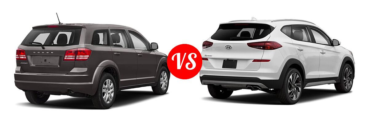 2020 Dodge Journey SUV SE Value vs. 2020 Hyundai Tucson SUV Sport - Rear Right Comparison