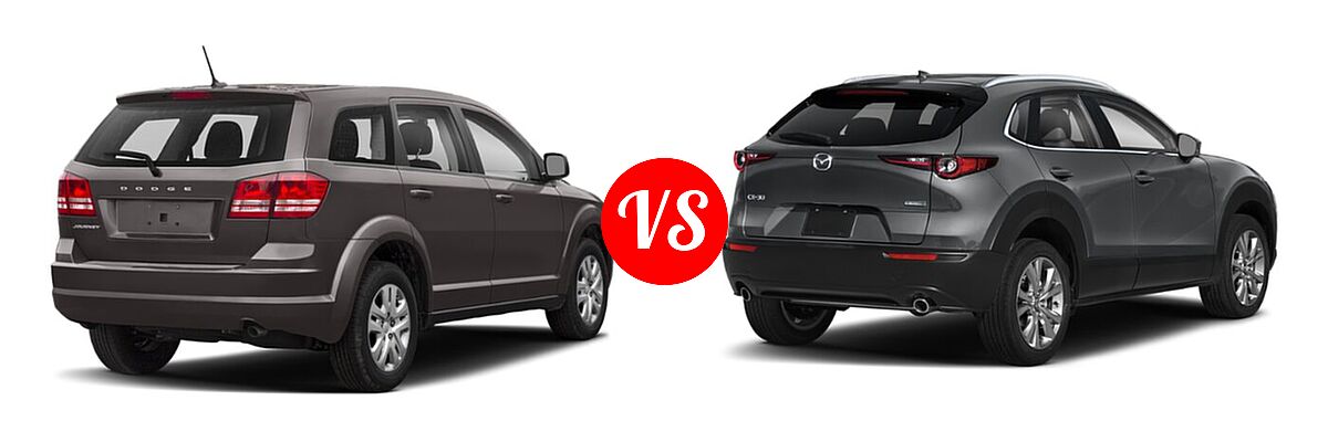 2020 Dodge Journey SUV SE Value vs. 2020 Mazda CX-30 SUV Premium Package - Rear Right Comparison