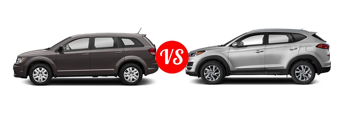 2020 Dodge Journey SUV SE Value vs. 2020 Hyundai Tucson SUV SE / Value - Side Comparison