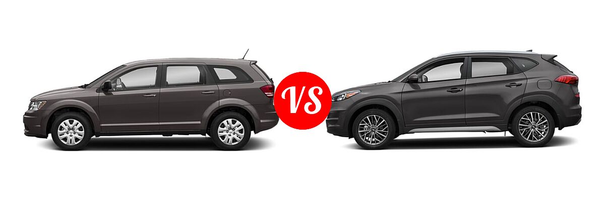 2020 Dodge Journey SUV SE Value vs. 2020 Hyundai Tucson SUV SEL - Side Comparison