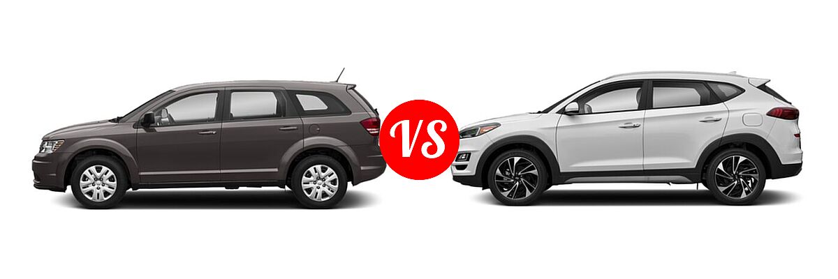 2020 Dodge Journey SUV SE Value vs. 2020 Hyundai Tucson SUV Sport - Side Comparison