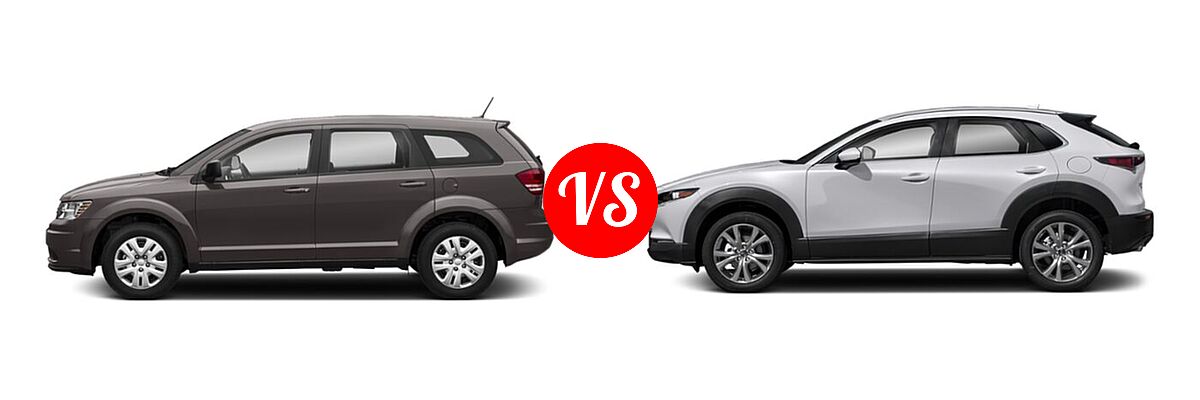 2020 Dodge Journey SUV SE Value vs. 2020 Mazda CX-30 SUV Preferred Package - Side Comparison