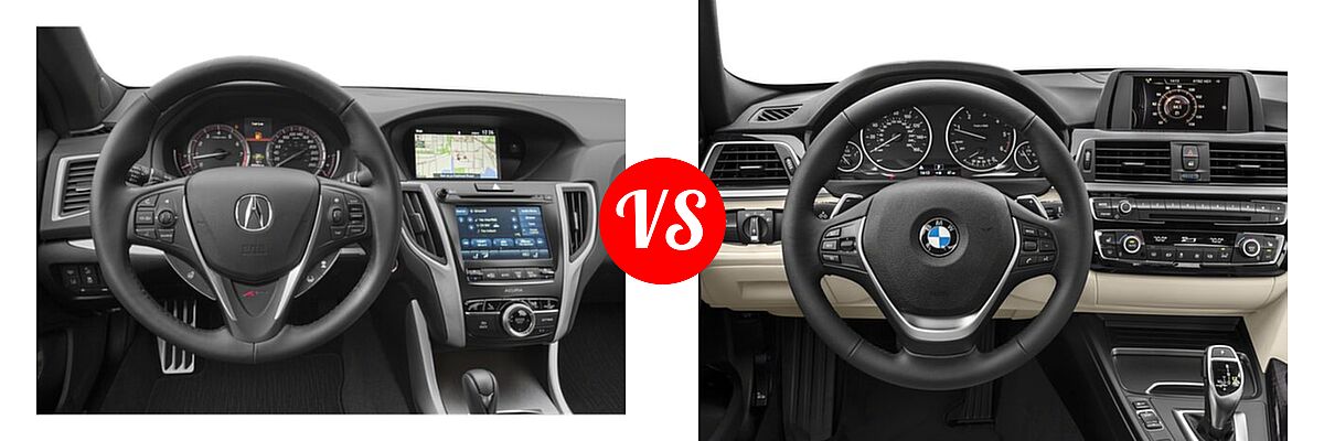 2020 Acura TLX Sedan w/A-Spec Pkg Red Leather vs. 2018 BMW 3 Series Sedan Diesel 328d / 328d xDrive - Dashboard Comparison