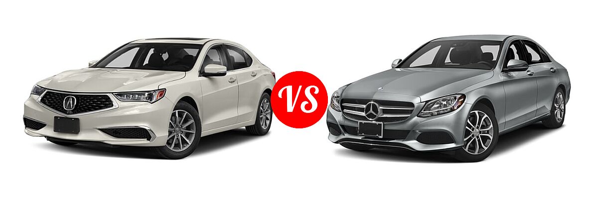 2020 Acura TLX Sedan w/Technology Pkg vs. 2018 Mercedes-Benz C-Class Sedan C 300 - Front Left Comparison