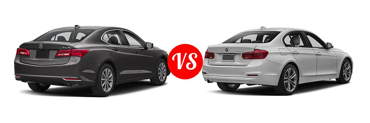 2020 Acura TLX Sedan 2.4L FWD vs. 2018 BMW 3 Series Sedan Diesel 328d / 328d xDrive - Rear Right Comparison