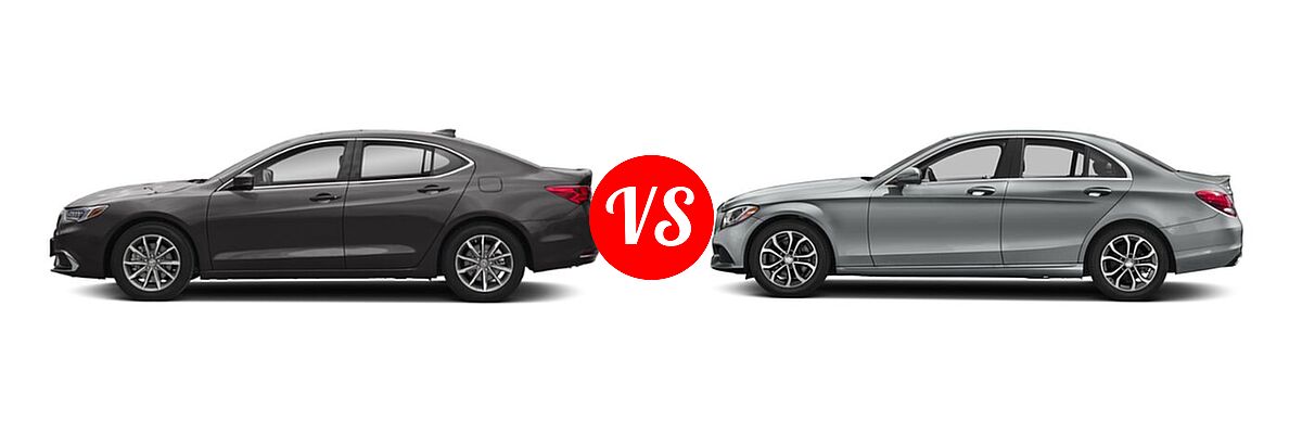 2020 Acura TLX Sedan 2.4L FWD vs. 2018 Mercedes-Benz C-Class Sedan C 300 - Side Comparison
