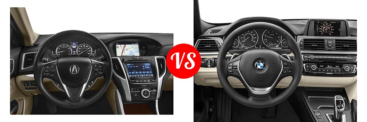 2020 Acura TLX Sedan w/Advance Pkg vs. 2018 BMW 3 Series Sedan Diesel 328d / 328d xDrive - Dashboard Comparison