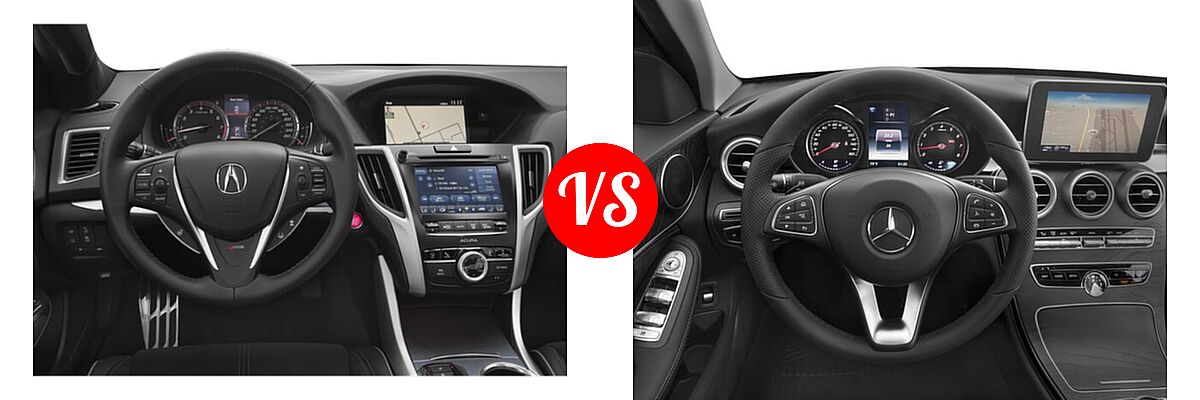 2020 Acura TLX Sedan w/A-Spec Pkg vs. 2018 Mercedes-Benz C-Class Sedan C 300 - Dashboard Comparison