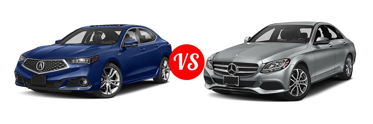 2020 Acura TLX Sedan w/A-Spec Pkg vs. 2018 Mercedes-Benz C-Class Sedan C 300 - Front Left Comparison