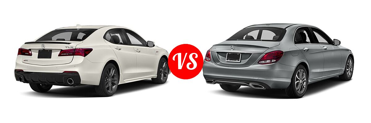 2020 Acura TLX Sedan w/A-Spec Pkg vs. 2018 Mercedes-Benz C-Class Sedan C 300 - Rear Right Comparison