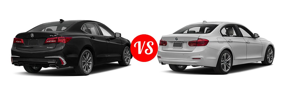 2020 Acura TLX Sedan 3.5L SH-AWD vs. 2018 BMW 3 Series Sedan Diesel 328d / 328d xDrive - Rear Right Comparison
