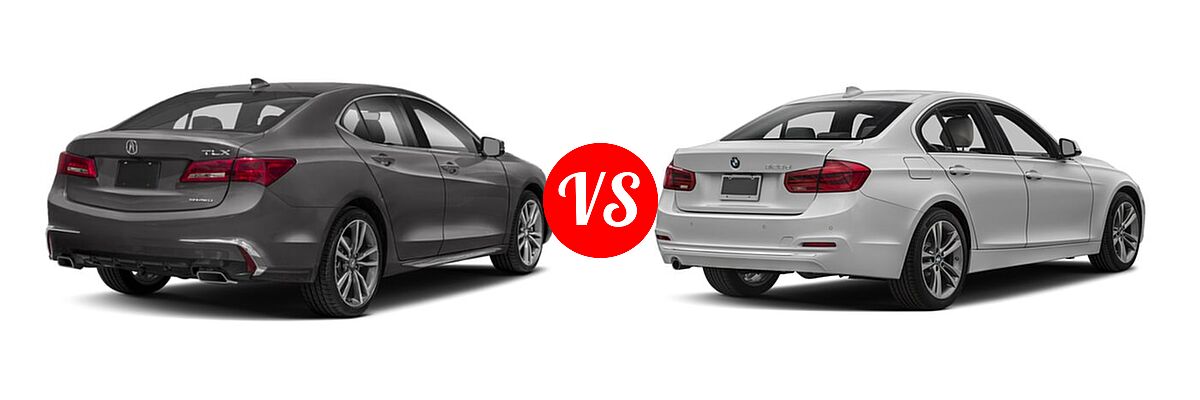 2020 Acura TLX Sedan w/Technology Pkg vs. 2018 BMW 3 Series Sedan Diesel 328d / 328d xDrive - Rear Right Comparison