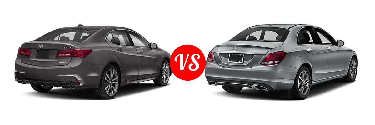 2020 Acura TLX Sedan w/Technology Pkg vs. 2018 Mercedes-Benz C-Class Sedan C 300 - Rear Right Comparison