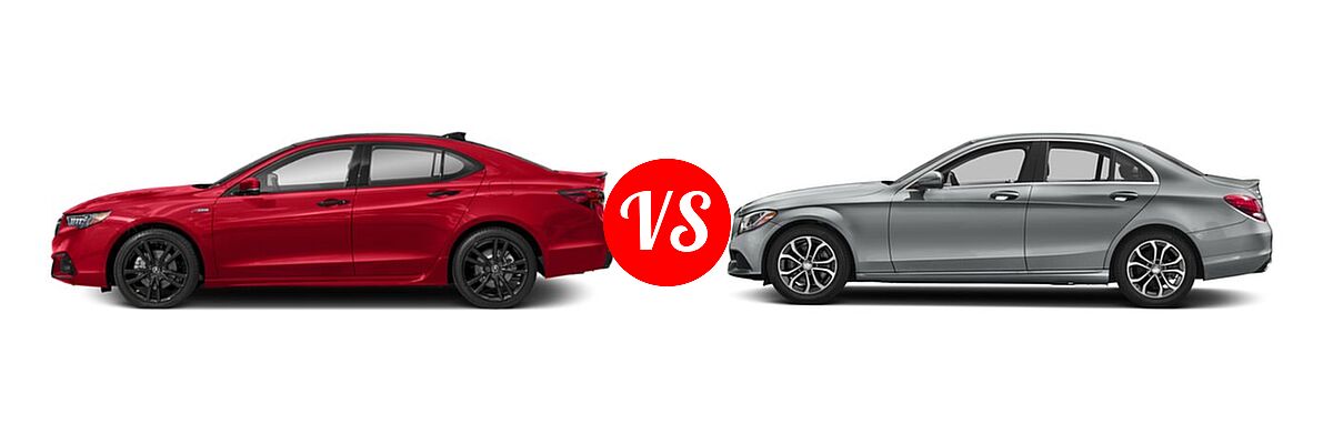 2020 Acura TLX Sedan PMC Edition vs. 2018 Mercedes-Benz C-Class Sedan C 300 - Side Comparison