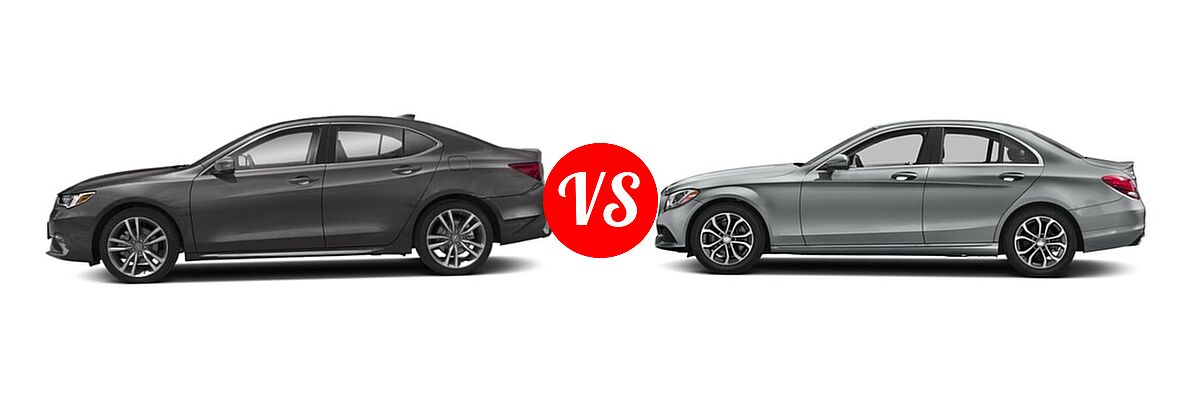 2020 Acura TLX Sedan w/Technology Pkg vs. 2018 Mercedes-Benz C-Class Sedan C 300 - Side Comparison