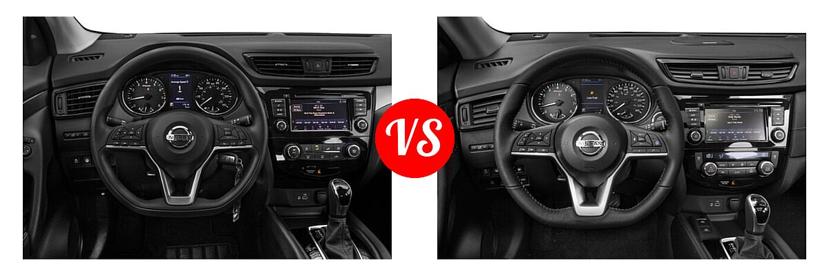 2020 Nissan Rogue Sport SUV S / SV vs. 2020 Nissan Rogue SUV SL - Dashboard Comparison