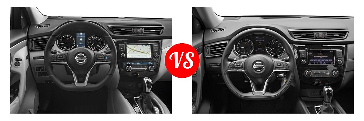 2020 Nissan Rogue Sport SUV SL vs. 2020 Nissan Rogue SUV S / SV - Dashboard Comparison