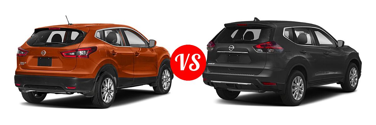 2020 Nissan Rogue Sport SUV S / SV vs. 2020 Nissan Rogue SUV S / SV - Rear Right Comparison
