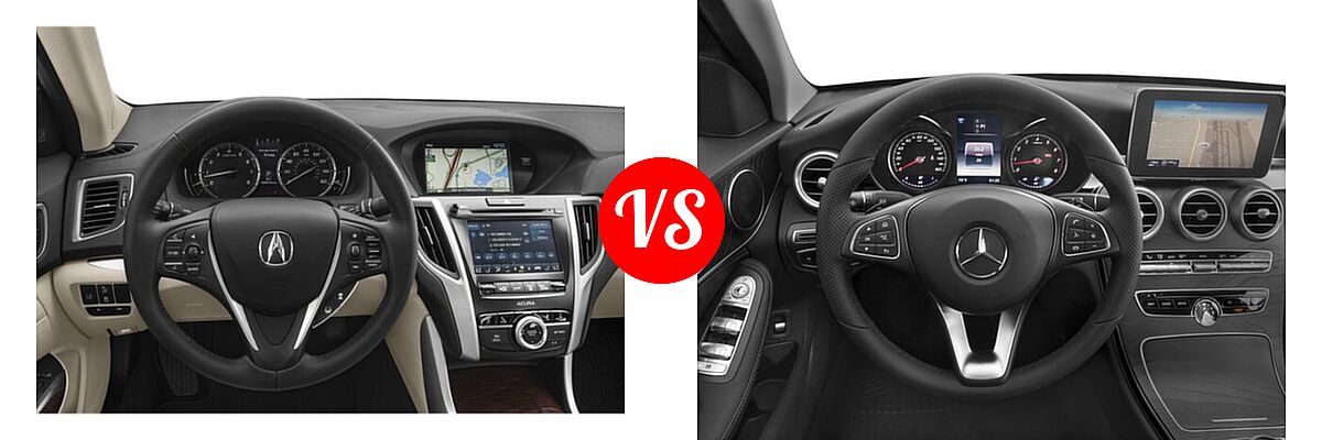 2020 Acura TLX Sedan w/Technology Pkg vs. 2018 Mercedes-Benz C-Class Sedan C 300 - Dashboard Comparison