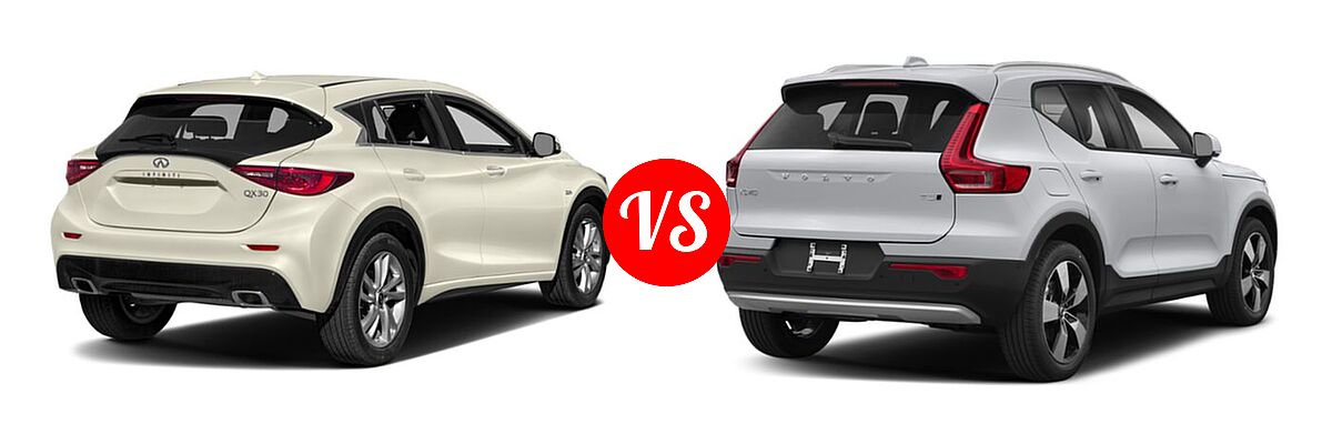 2019 Infiniti QX30 SUV ESSENTIAL / LUXE / PURE vs. 2019 Volvo XC40 SUV Momentum / R-Design - Rear Right Comparison