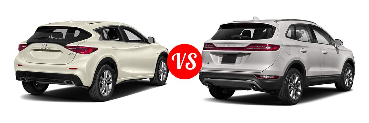 2019 Infiniti QX30 SUV ESSENTIAL / LUXE / PURE vs. 2019 Lincoln MKC SUV Black Label / FWD / Reserve / Select / Standard - Rear Right Comparison