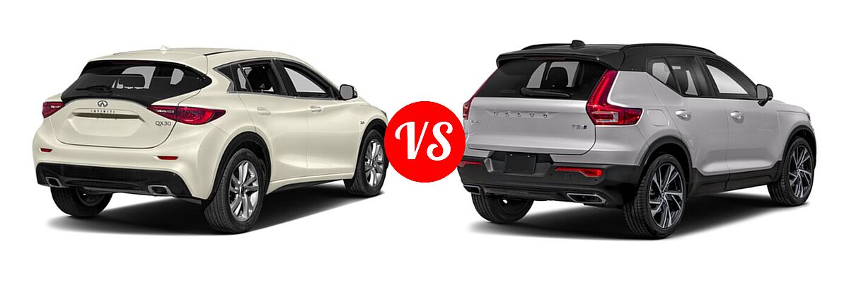 2019 Infiniti QX30 SUV ESSENTIAL / LUXE / PURE vs. 2019 Volvo XC40 SUV R-Design - Rear Right Comparison
