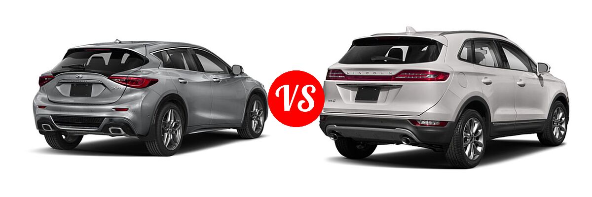 2019 Infiniti QX30 SUV SPORT vs. 2019 Lincoln MKC SUV Black Label / FWD / Reserve / Select / Standard - Rear Right Comparison